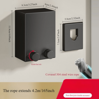Extra Long Retractable Clothesline, Indoor Invisible Outdoor Drying Rack, Laundry Drying Rope For Balcony, Heavy Duty Space Saving Expandable Tension Line With Multiple Hooks For Compact Apartments, Patio, RV, Dorm, Bathroom, Travel, Beach Use; Quick Dry Weather Resistant Design For Winter Holiday Gift, Christmas Prep, Thanksgiving Hosting, Back To School Essentials, Home Organization And Small Space Living