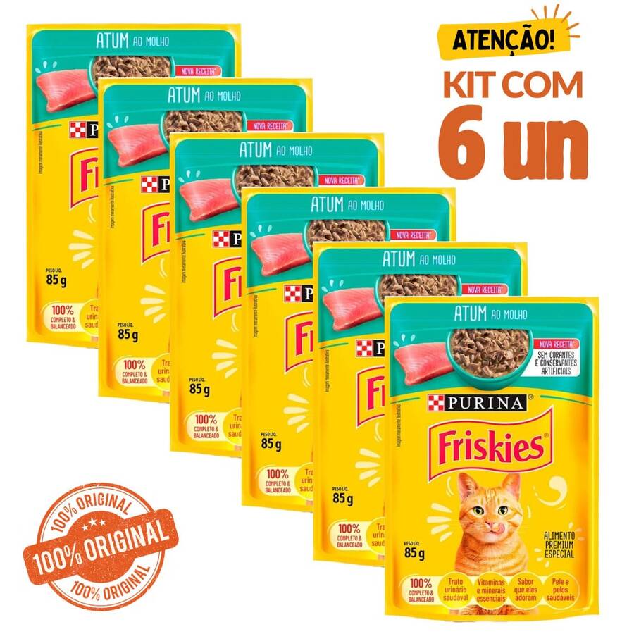 PURINA Friskies Wet Food For Adult Cats Tuna In Sauce Sachet 85g - màu đen - Xem 1
