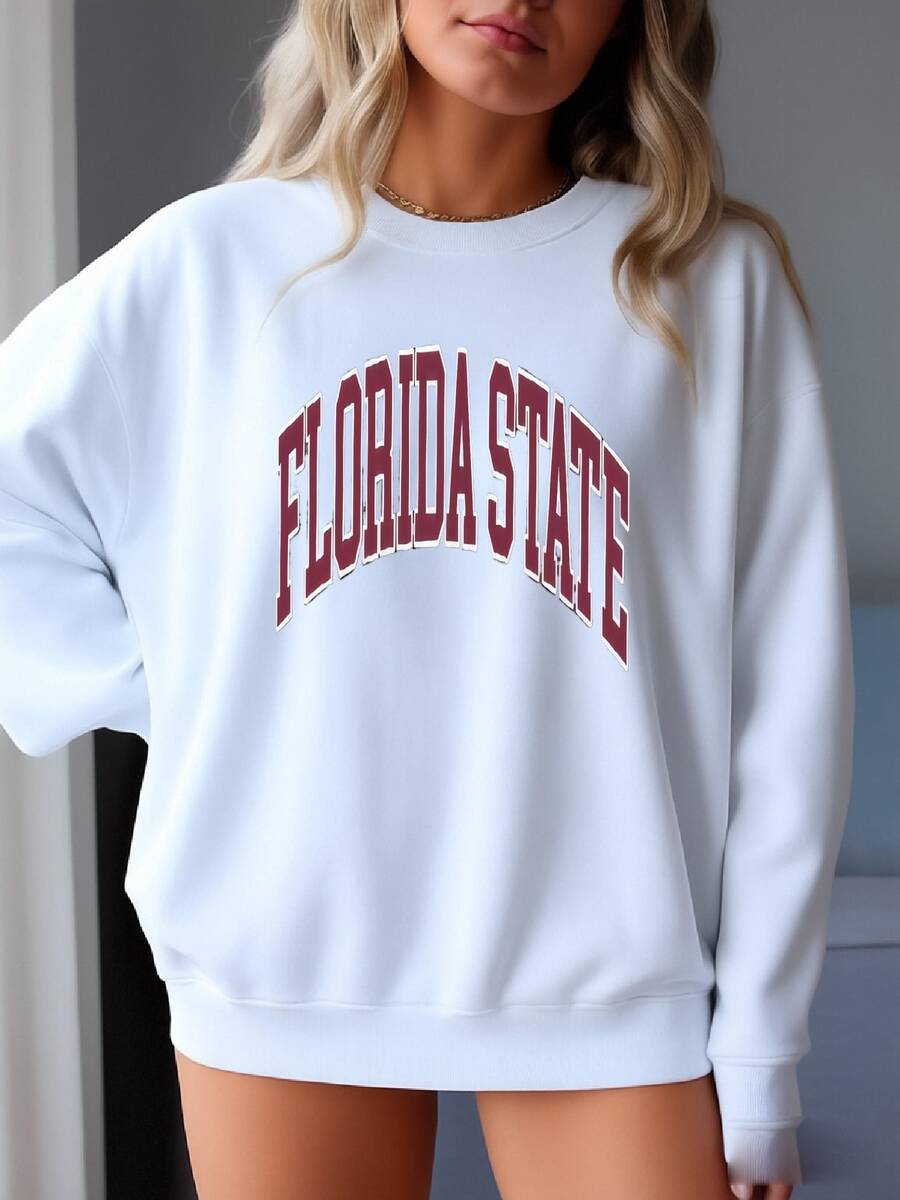 ® Sweatshirt, Florida State Shirt, Florida Fan Gift, Fl Crewneck, College Student, Florida Vacation, Florida Trip Tee, Football Sweatshirt - White - View 1