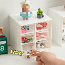 Multiple Drawer Compartments Compact Mini Storage Organizer - Transparent Plastic, Stackable Design For Desk, Office, Bedroom, Kitchen - Ideal For Makeup, Jewelry, Stationery & Small Tools, Jewelry Boxes