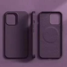 1pc Leather Case Cover For IPhone 11 12 13 14 15 16 Pro Max Plus Leather Magnetic Compatible With Inductive Charging Premium Luxury Protection - 紫色 - 查看 1