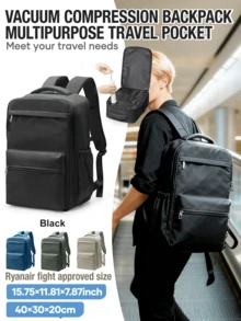 Vakuum-Kompression Rucksack - Nylon, für Herren Großraum-Reiserucksack, multifunktionaler Gepäckaufbewahrungsrucksack, leicht & wasserbeständig - perfekt für Reisen, Wandern, Camping & Outdoor-Abenteuer, Mehrzweck-Vakuum-Aufbewahrungsrucksack für Studenten, Schultasche für Schüler und Studenten, Reisetasche