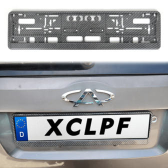 1pc Carbon Fiber Style European Size License Plate Frame, 520*110mm Universal European Plate Holder (Not Suitable For Austria/Czech/Croatia), Durable Plastic Material Fit Most European Vehicles, Fashionable | Waterproof & Shockproof | Easy Installation, Faux Carbon Fiber License Plate Frame Europe, Faux Carbon Fiber Car Decor Europe, Front & Rear Plate Replacement