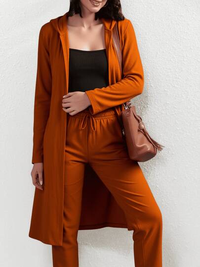 Suéter largo con capucha para mujer suéter largo mujer, suéter con capucha, ropa casual mujer, suéter deportivo mujer, suéter básico mujer, suéter abierto mujer, prendas de entretiempo, outfit casual mujer, moda urbana mujer, ropa cómoda, suéter sencillo mujer, prendas versátiles mujer, suéter manga larga, ropa femenina, chamarra ligera mujer