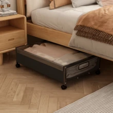 1/2*Underbed Storage Box On Wheels Lid Under Bed Sofa Portable Dustproof Organiz - Black - View 3