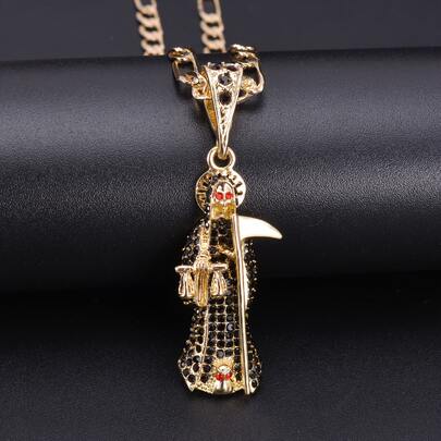 1 pieza Colgante de collar de la Santa Muerte, Dios de la Muerte, de moda y elegante, regalo navideño, accesorio religioso