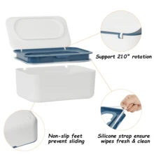2pcs Wet Wipe Dispenser, Baby & Adult Tissue Box, Refillable Wipe Container, Keeps Wipes Fresh, One-Handed Operation. Non-Slip, Easy Open/Close Wet Wipe Pouch - Multicolor - View 2