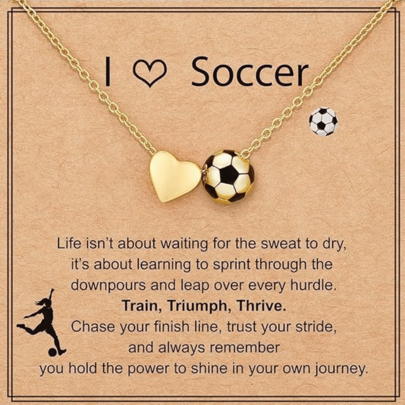 قلادة قلب كرة السلة قطعة واحدة، أنيقة وبطراز الصداقة للنساء