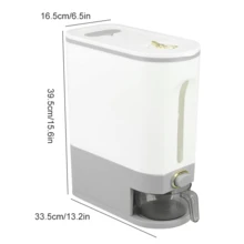 Lislark Capacity 10kg Rice Dispenser Grain Storage Kitchen Food Box Sealed Dry Container Airtight - White - View 7