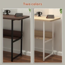 Lislark Computer Desk Table, Office Desk, Study Writing Small Desks With Storage Shelf Keyboard Tray, Gaming Desks For Home Bedroom Office Table Workstations, 80x72x40cm - Wood white - 查看 3