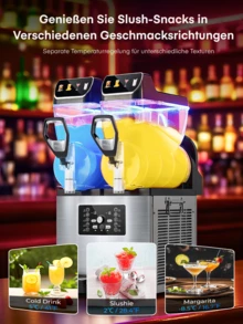 Máquina de granizados de 2 l para el hogar, sin necesidad de cubitos de hielo, autolimpiable, máquina de granizados 5 en 1 para granizados, cócteles, frappés, batidos, vino, tecnología de congelación rápida - Enchufe EU Tipo E(220-240V) - Ver 5
