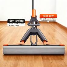 Mop And Wall-Mounted Storage Rack - Wet And Dry Dual-Use, Hands-Free, Suitable For Bathroom, Kitchen, Glass, Tile And Hardwood Floors, Stainless Steel/PP Material, Multi-Surface Cleaning, Ergonomic Design, Durable Construction - Nhiều màu - Xem 1