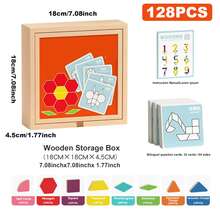 Creative Wooden Magnetic Puzzles, Fun Tangram Puzzle Toys, Puzzle Toys, Children's Toys, Geometry DIY Block Puzzles, Shape Recognition And Fine Motor Skills Training, Birthday Gifts For Boys And Girls, Halloween Christmas Gifts, Educational Toys, Brain Teasers Games, Geometric Shapes, Smooth Edges, Durable Puzzles, Holiday Gifts - 彩色 - 查看 5