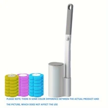 Disposable Toilet Cleaning Brush Replacement Heads, Yellow, Purple, Blue, For Bathroom Cleaning, Disposable Toilet Cleaning System, Refill, Bathroom Tools (Toilet Brush Not Included)