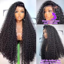 40 Inch Curly Lace Front Wigs Human Hair 250 Density 13x6 HD Transparent Jerry Curly Human Hair Wigs Glueless Wigs Pre Plucked Curly Human Hair Wig For Women Halloween Season