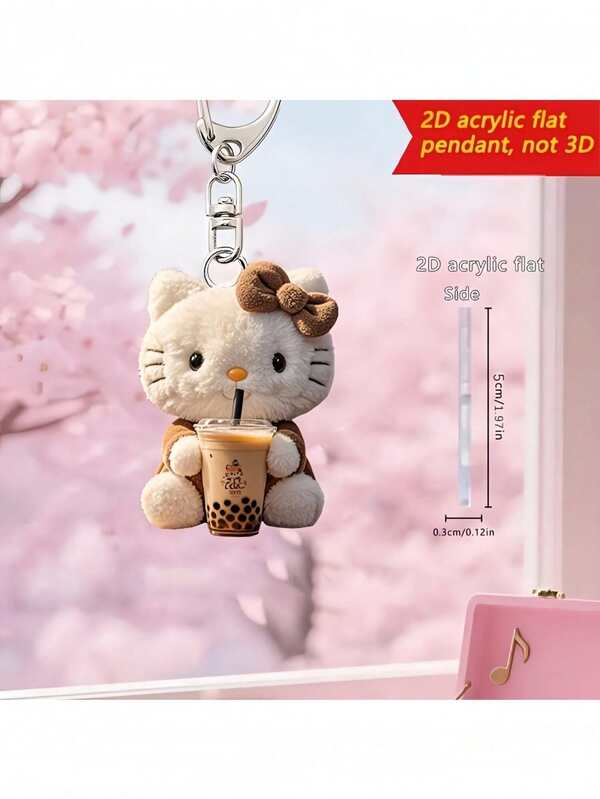 Sanrio 2D Plano, Decoración de árbol de Navidad, Adecuado para mochilas y llaveros, Llavero acrílico 2D plano de Hello Kitty de Sanrio, Colgante lindo, Decoración de regalo navideño, Llavero de coche, Llavero de mochila y billetera, Mejor para llavero navideño, Unisex - Llavero navideño lindo, Diseño elegante, Adecuado para coches, mochilas, billeteras, Ideas de regalo de Navidad 2D Plano Encantos de bolsa Accesorios de coche Regalo para maestro amigo hermana