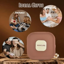 7-Piece Nail Clippers Set With A Portable Storage Box, Stylish, A Must-Have For Personal Beauty Care, Splash-Proof Nail Clippers And Manicure Clippers Hand In Hand Manicure Clippers Protection Tool, One-Stop Care Set, A Perfect Gift Set For Women