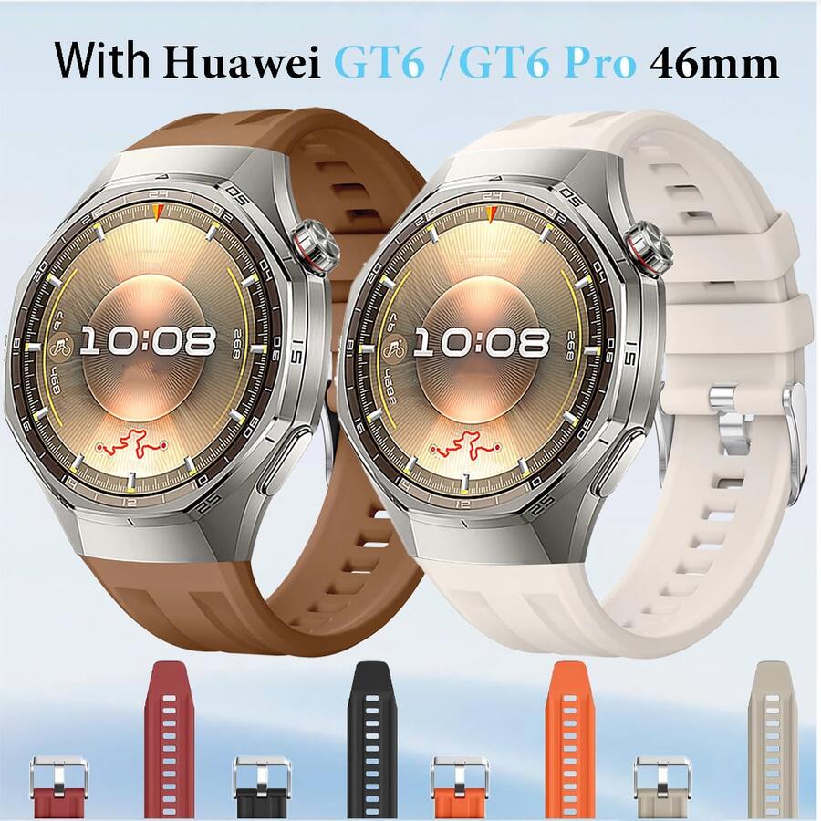 1pc Original Silicone Bands Compatible With Huawei GT6 Pro 46mm Wrist Band Women/Men,No Gaps Adjustable Sweatproof Bracelet Correas Compatible With Watch 5/GT5 Pro 46mm Replacement Straps Accessories - With Hua Wei GT6 Pro 46mm/GT5 Pro 46mm - View 1