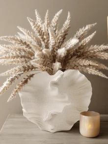 1 pieza Jarrón con forma de flor blanca de estilo nórdico minimalista bohemio, adecuado para la decoración de la casa de campo moderna, sala de estar, cocina, repisa de la chimenea, dormitorio, mesa de comedor, oficina - Multicolor - Ver 10