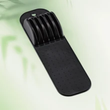 1PC Space-Saving Kitchen Knife Holder With Adjustable Dividers Dishwasher Storage For Countertops Kitchenware Rack - Black - View 2