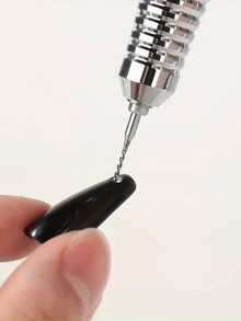 1Pc Nail Art Hand Dangle Drill Hole Maker Dotting Pen Piercing For Jewelry Rings Manicure Salon Supply - Silver - View 4