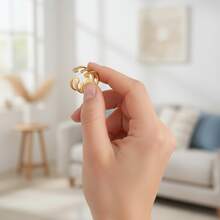 1pc Stainless Steel Non-Fading Geometric Star, Moon Hollow Crown Pendant Ring, Simple Natural Style Jewelry Suitable For Women Daily Wear, Gift For Friends And Sisters