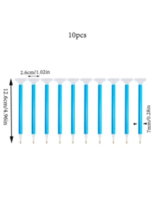 10pcs Diamond Painting Tools Pens, Cross Stitch Diamond Drawing Tools, Multi-Size Options - 1 Drill, 3 Drills, 6 Drills, 9 Drills, High Efficiency, Suitable For DIY Diamond Painting, Nail Art Rhinestone Decoration - Blue - View 12