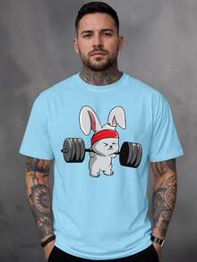 Men T-Shirts - 淺藍色 - 查看 1