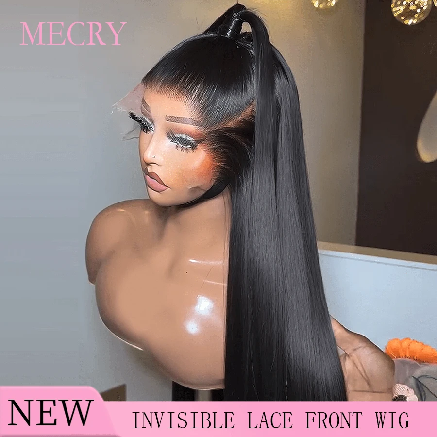 MECRY Bling Hair Straight Wig 18-24Inch 13x6 5*5 13x4 Lace Frontal Wigs Brazilian Wigs Swiss Transparent Lace Natural Human Hair Wigs For Women Remy Hair Bling Hair - Natural & Black - View 1