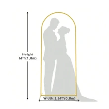 3Pack Metal Arch Backdrop Stand(7.2FT/6.6FT/6FT), Decorative Balloon Arch Stand, Easy Assembly Gold Wedding Arch, Stable Backdrop Arch Stand For Wedding Ceremony, Birthday Party, BabyShower - 金色 - 查看 10