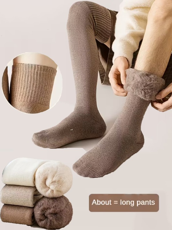 1 par de calcetines por encima de la rodilla para parejas, esenciales para otoño/invierno, calcetines hasta el muslo