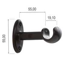 Curtain Rod Kit 2.00 Meters 19mm - Various Colors - Black - View 3