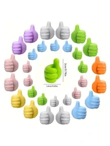 Gancho de pared con forma de pulgar, adhesivo y multifuncional - Diseño elegante, organizador de cables con forma de pulgar - Gancho adhesivo sin taladro para organización del hogar, perfecto para electrodomésticos de cocina y accesorios de dormitorio/baño, diseño compacto, gancho ahorra espacio, fácil instalación, agarre fuerte, gestión de cables, trabajadores de oficina, montaje autoadhesivo, instalación sin esfuerzo en dormitorios/cocinas/dormitorios - No se necesitan clavos