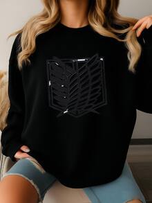 Hoodie, Anime Hoodie, Aot Unisex Sweater, Eren Yeager Anime Merch,  Ackerman Hoodie, Anime Clothing, Anime Lover Gift Sweatshirt - 黑色 - 查看 1