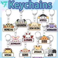 Seven-Teen/SVT/Kpop 钥匙扣，Seven Teen 钥匙扣，姓名钥匙扣，卡通可爱钥匙扣，包包挂饰钥匙扣，帆布包装饰吊坠，2D 亚克力钥匙扣，精美装饰，生日礼物，圣诞礼物 - 彩色 - 查看 1