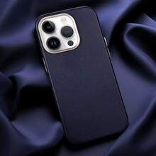 1pc Leather Case Cover For IPhone 11 12 13 14 15 16 Pro Max Plus Leather Magnetic Compatible With Inductive Charging Premium Luxury Protection - Light Leather - View 11