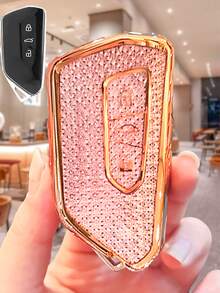 Étui de clé de voiture personnalisé avec nœud papillon en strass, convient pour Golf 8, MK8 ID-4 ID-6, Leon 4, Octavia A8, Leon FR MK4 Cupra, Housse de clé intelligente