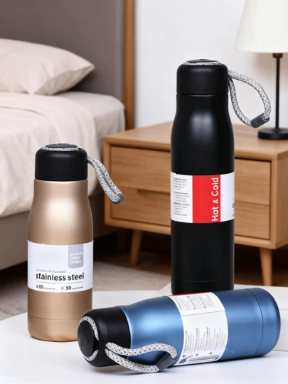 Stainless Steel Vacuum Insulated Water Bottle For Kids, Double-Wall Leak-Proof Lid, Suitable For Cold & Hot Drinks, Wide Mouth Portable Design For School & Outdoor Use