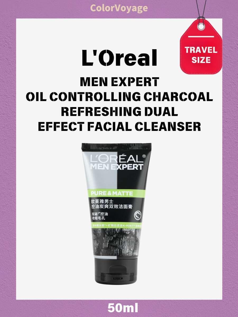 LOREAL L'Oreal Men Expert Charcoal Scrub Dual Action Face Wash, 50ml