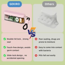 1 Piece Portable 4-Compartment Pill Box With Lanyard And Keychain - Plastic Pill Box With Transparent Compartments, Daily Medication Planner System, Outdoor Medicine Container Pill Organizer, Large Divided Storage Box