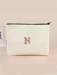 1 件 A-Z 字母 DIY 空白手提包、旅行洗漱包、绘画帆布包、帆布化妆包、绘画包、儿童包、工作、学校、旅行铅笔盒、实用 - 米色 - 查看 20