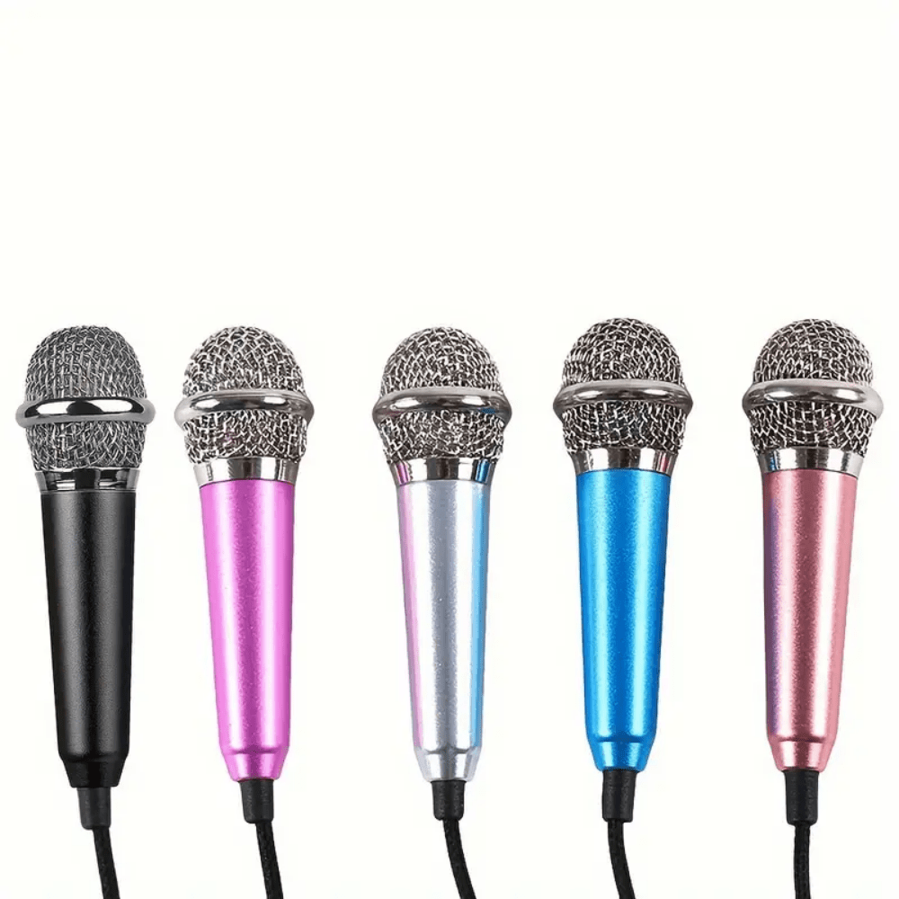 1/5 buah, 1 buah Mikrofon Mini Kondensor Jack 3.5mm, Mikrofon Bernyanyi Portabel, Output Audio Jernih, Kompatibilitas Plug and Play, Pengurangan Kebisingan, Cocok untuk Rekaman Suara, Wawancara, Karaoke
