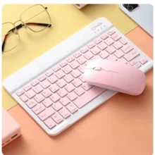 Wireless Keyboard And Mouse Kit Macaron Colorful Bluetooth 5.2 Keyboard With Stand For Tablet IPad Laptop - Hồng - Xem 11