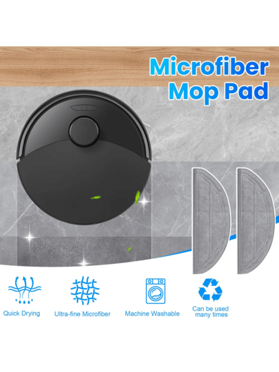 (19 Pack)Roborock Q10/S5/X5 Series Replacement Accessories Kit Includes Main Brushes, Side HEPA Filters, Mop Pads, Compatible Q10 S5 Q10+ X5 S5+ X5+ Robot Stofzuiger Cleaners. view 4