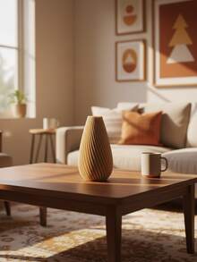 1pc Minimalist Plastic Vase Elegant Minimalist Style Black Stripe Cylindrical With Textured Finish For Floral Arrangement Centerpiece Vase Home Decor Living Room Decor Modern Table Decor Indoor Decor Flower Vase Glass Vase - Multicolor - View 2