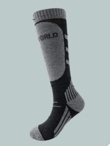 1 Pair Thick Warm Ski Socks, Unisex Winter Thick Long Socks, Moisture-Wicking Odor-Resistant, Suitable For Outdoor Skiing, Hiking, Sports, Anti-Slip Warm Snow Socks, Ankle Protection Breathable Long Socks