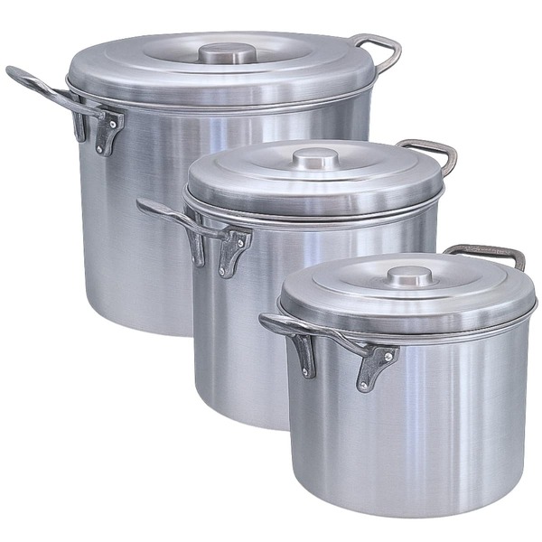 KIT 3 CALDEIRÃO Nº 18 20 22 HOTEL PANELA ALUMÍNIO POLIDO PROFISSIONAL INDUSTRIAL RESTAURANTE