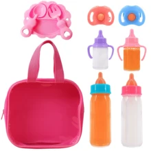 Doll Feeding Set, Party Game Set For Children Aged 3 Years And Above, Featuring A Magic Bottle, Dummy, Handbag, Spoon, Fork, And Plate. Multiple Styles Available. Ideal For Parent-Child Bonding And Party Games, Making It The Perfect Festive Gift.
