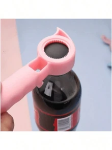 多功能四合一开瓶器，不锈钢便携式厨房小工具，包括开罐器、啤酒开瓶器、苏打拉环开瓶器、有趣的动物设计开罐器 - 彩色 - 查看 1