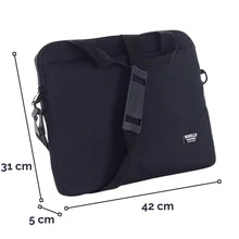 The Morello 17.3" Laptop Bag Features A Durable And Lightweight Unisex Design, High-Quality Polish Production. Protection, Style, And Comfort For Work, Travel, And Everyday Use. Roomy And Functional! - Black - View 9